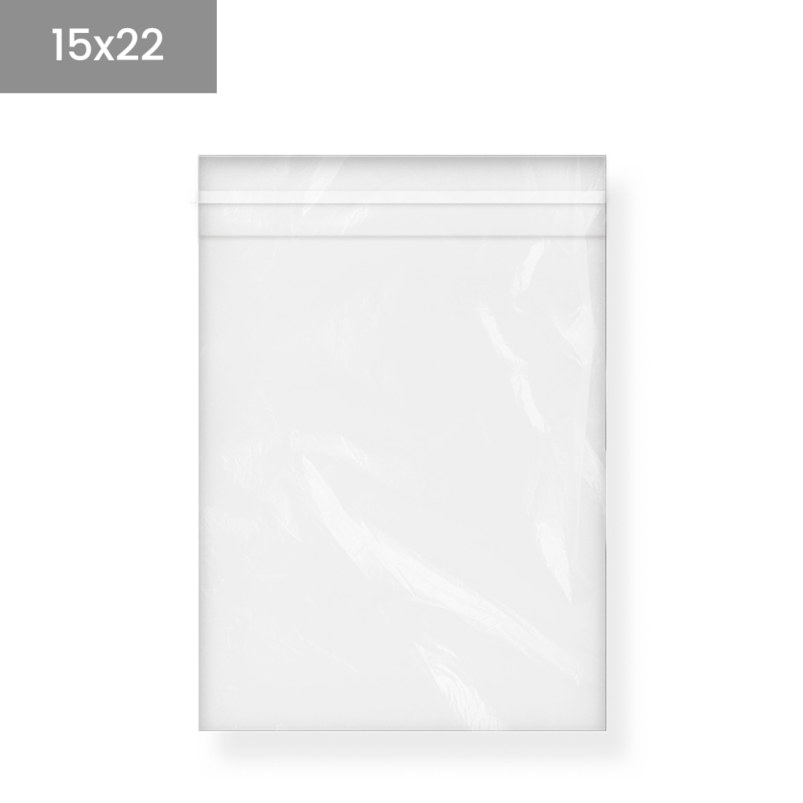 Bolsas de plástico transparentes con solapa adhesiva 15x22