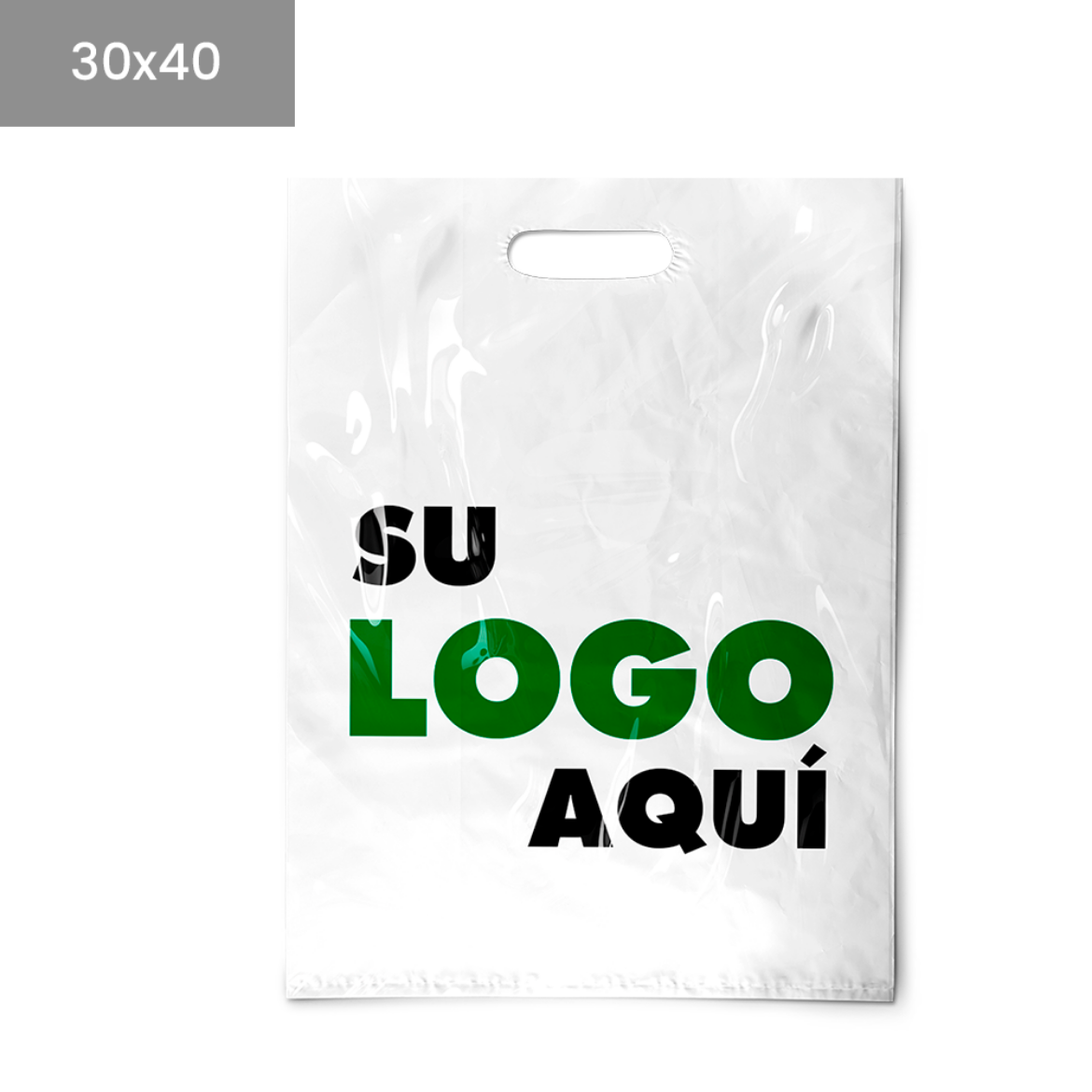 Bolsas troqueladas personalizadas de plástico con medida de 30x40