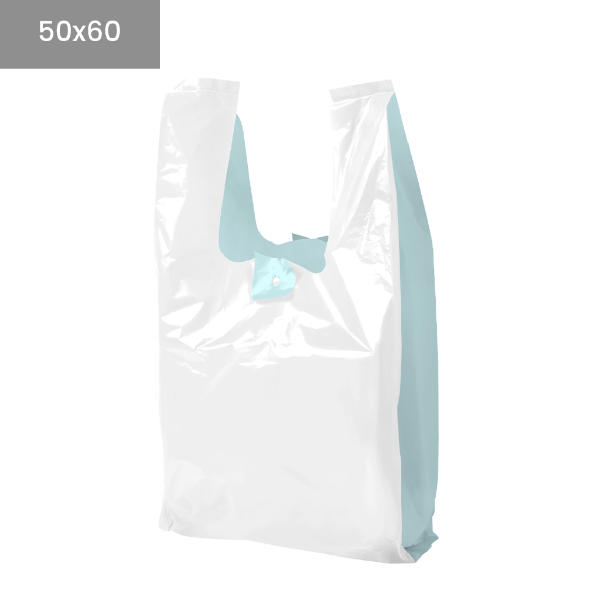 Bolsas de plastico blancas recicladas 70% 50x60
