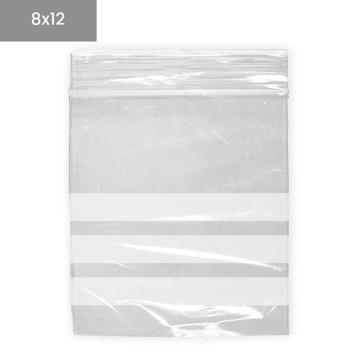 Bolsas de plástico transparentes ZIP con bandas 8x12