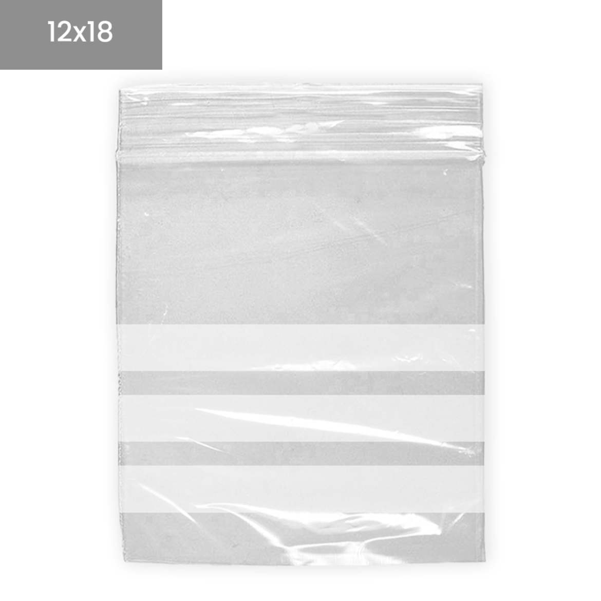 Bolsas de plástico transparentes ZIP con bandas 12x18
