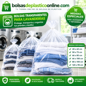 Bolsa de plastico transparente para lavandería industrial